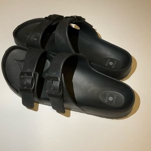 Double strap Birkenstock lookalike sandal slides